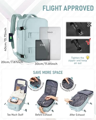 Thumbnail 3 de SZLX Sac à Dos Sous Vide Voyage 40x30x20 avec pompe – bagage cabine 40x30x20, compartiment ordinateur et chaussure