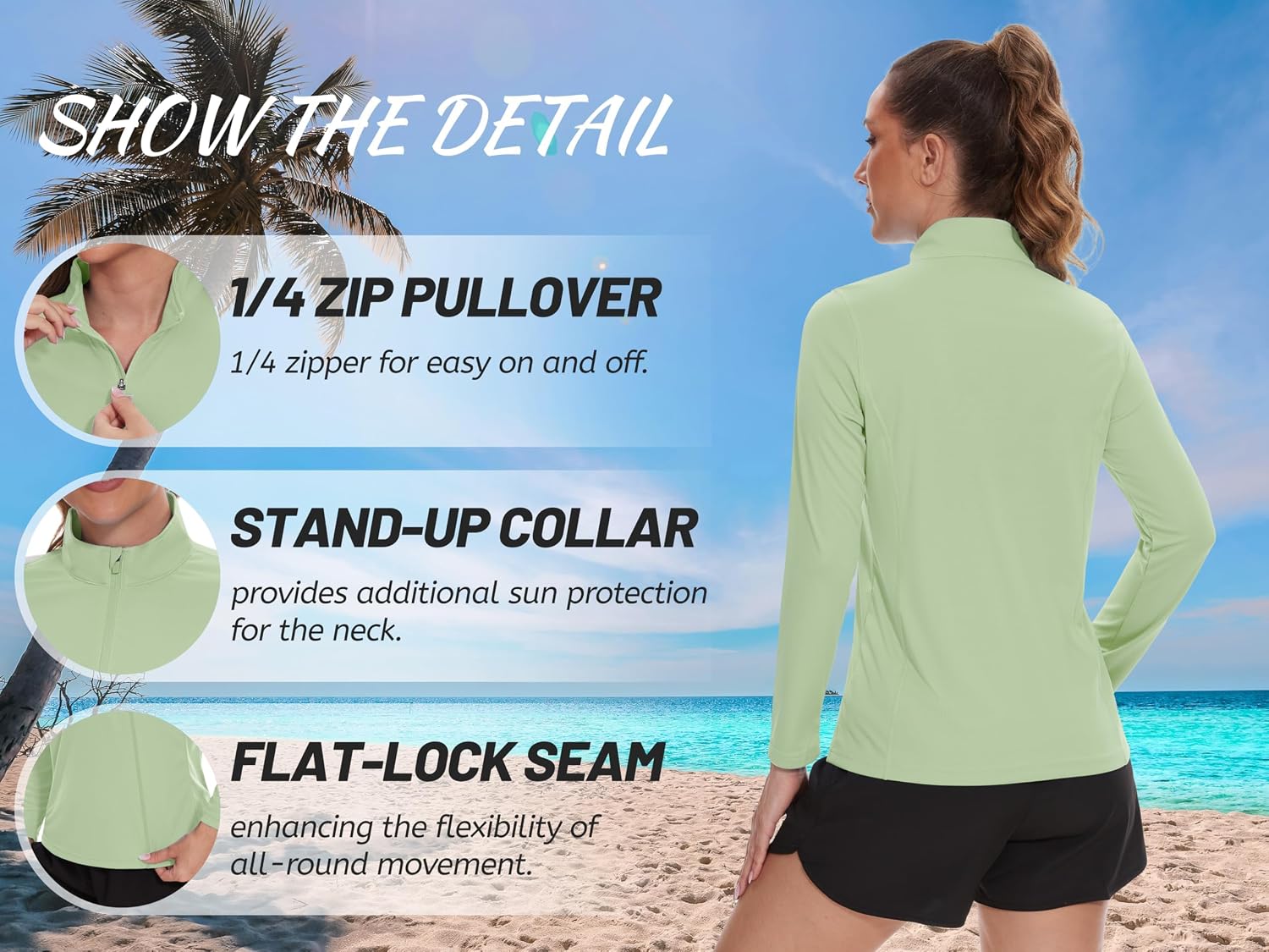 Thumbnail 5 de TACVASEN UPF 50+ long sleeve 1/4 zip top