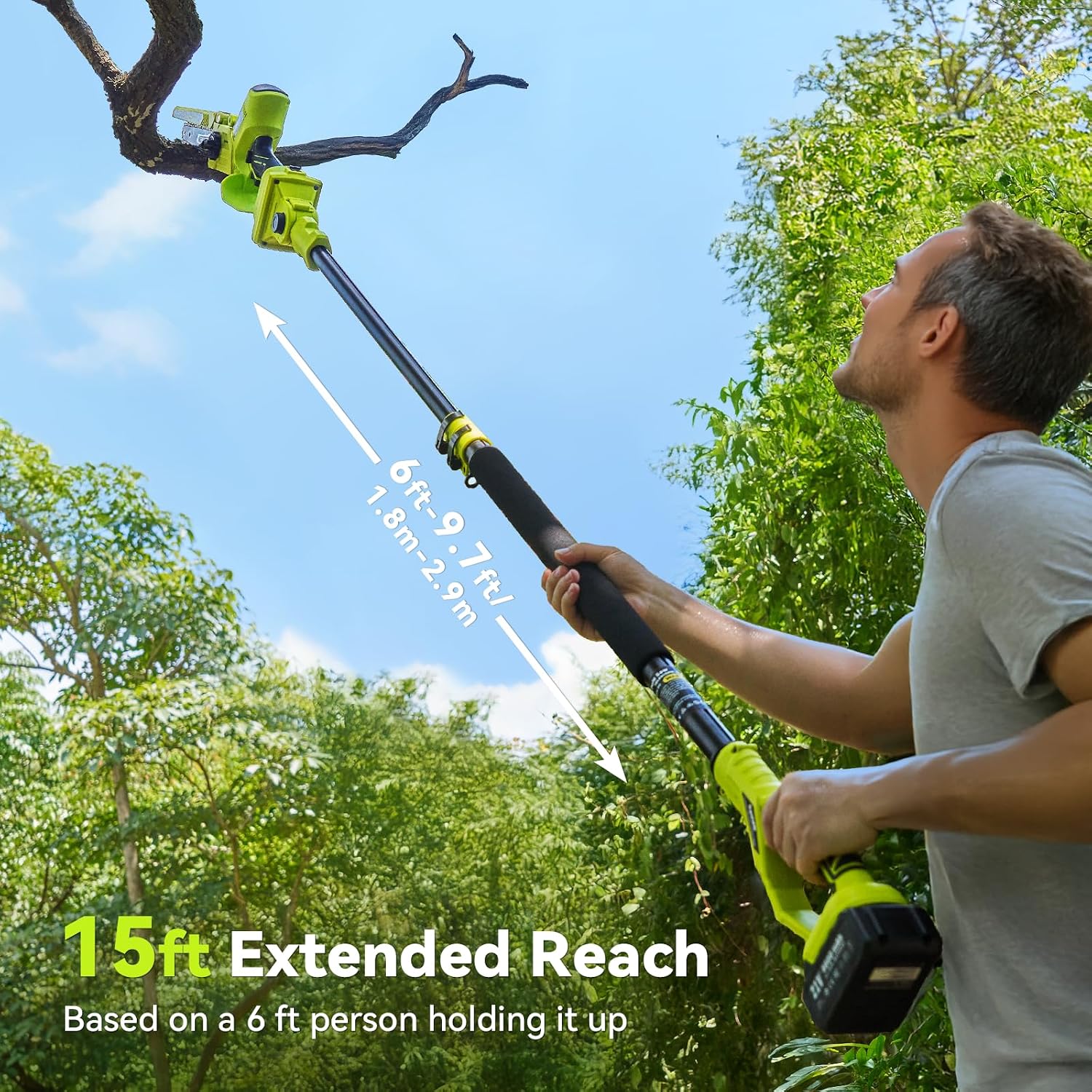 Detalle 2 de Supstable 2-in-1 Cordless Pole Saw