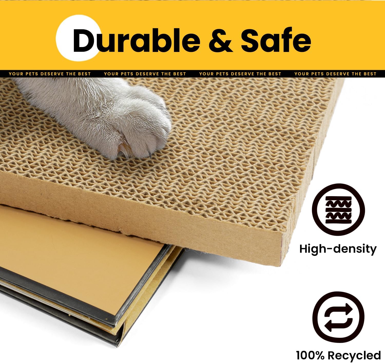 Thumbnail 6 de 2-in-1 Cat House with Corrugated Scratching Board: Indoor Cave and Scratcher in 2 Sizes