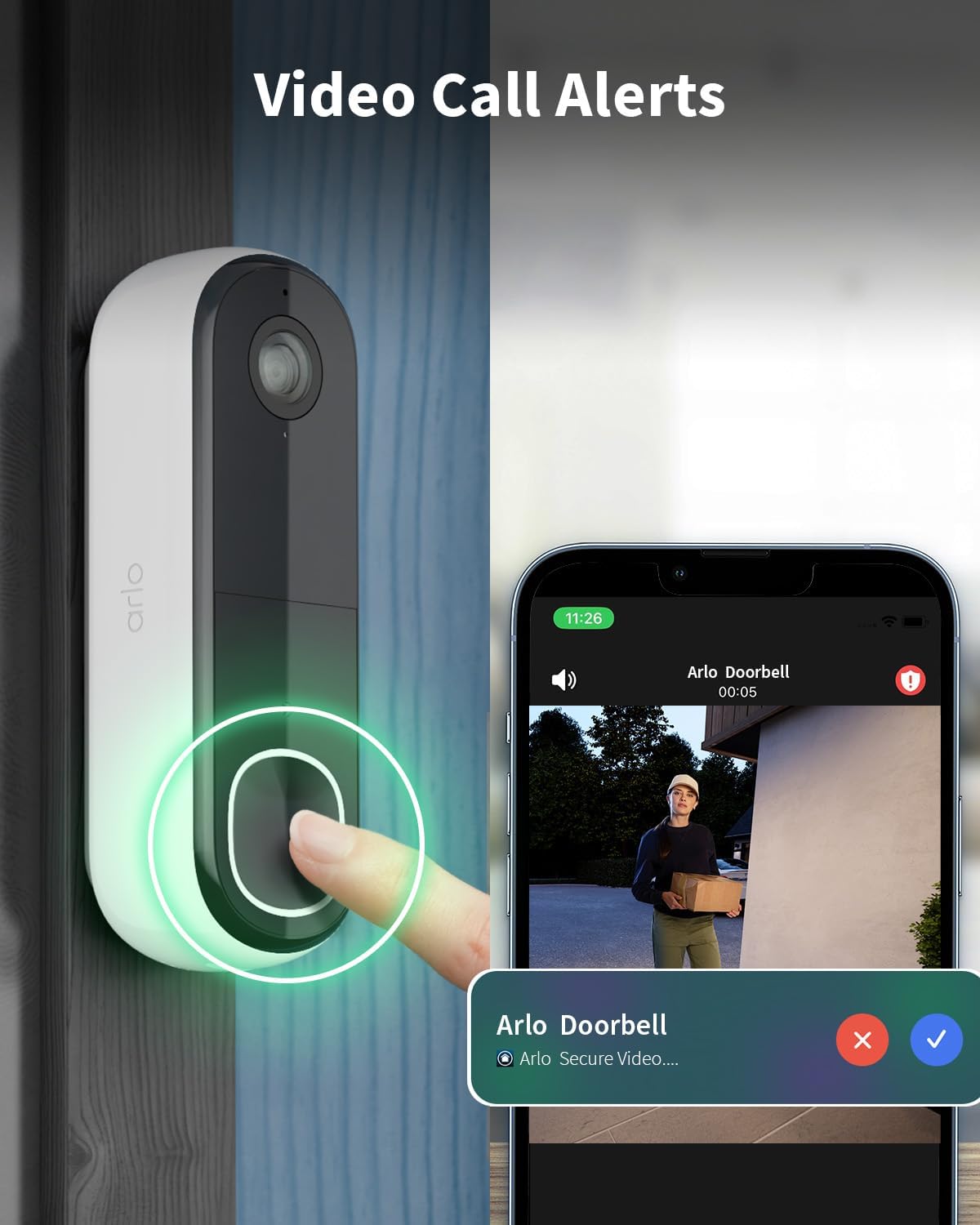 Detalle 2 de Arlo 2K Doorbell Camera Wireless with Chime