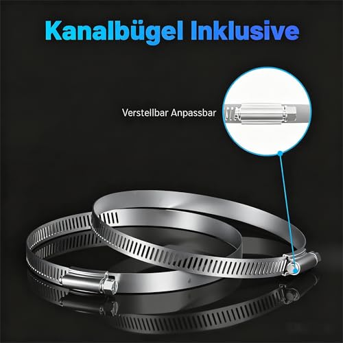Detalle de Yrichtra Abluftschlauch 105 mm Ø, 5 m – schallgedämft, Wärmedämmung, inkl. Edelstahlklemmen