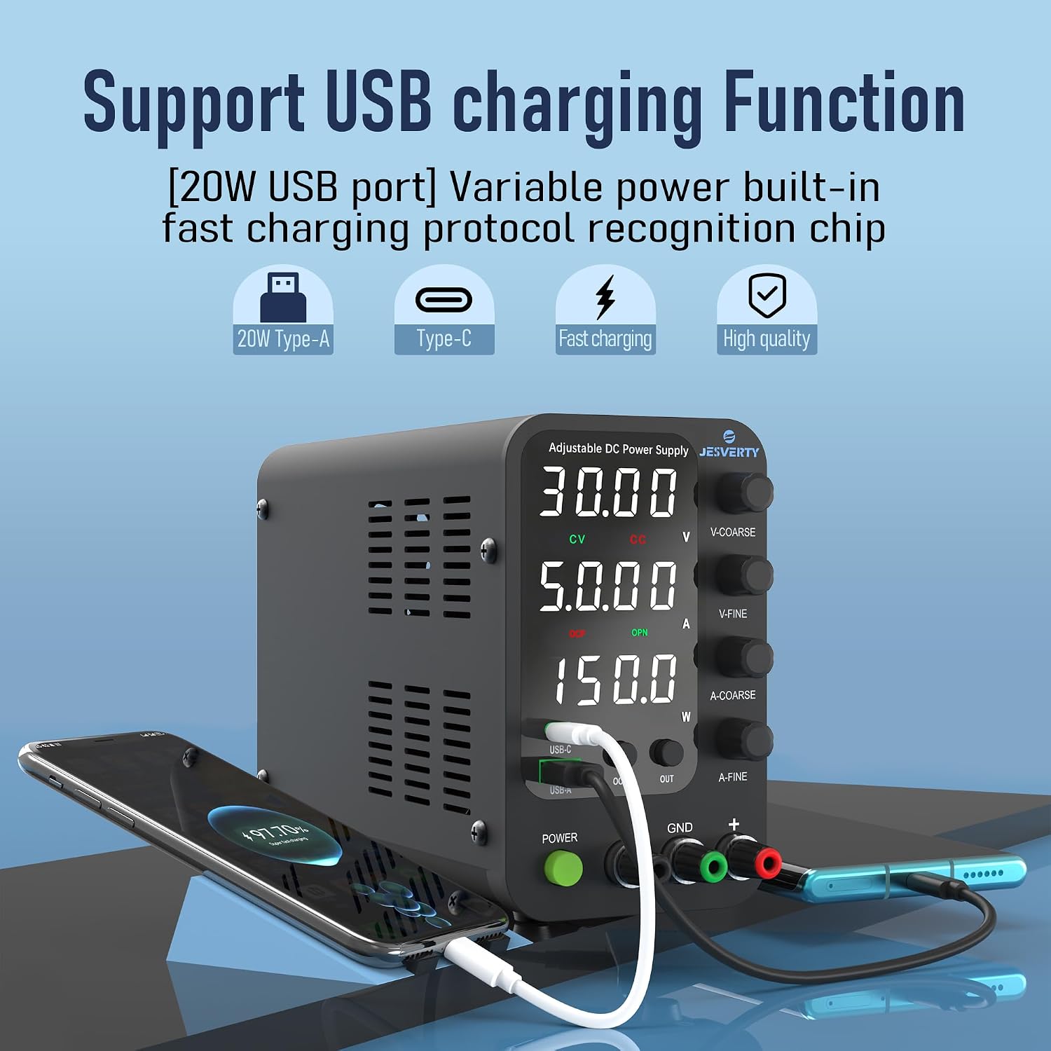 Detalle 2 de Jesverty SPS-3005V Variable DC Power Supply