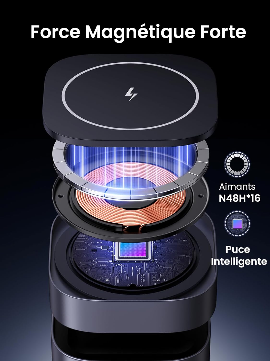 Thumbnail 5 de UGREEN MagFlow Chargeur Induction 2 en 1 MagSafe pour iPhone et AirPods – pliable, angle réglable