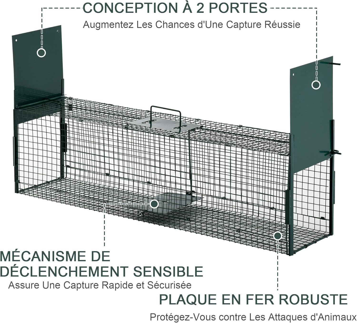 Thumbnail 2 de Pawhut Piège de Capture 2 entrées
