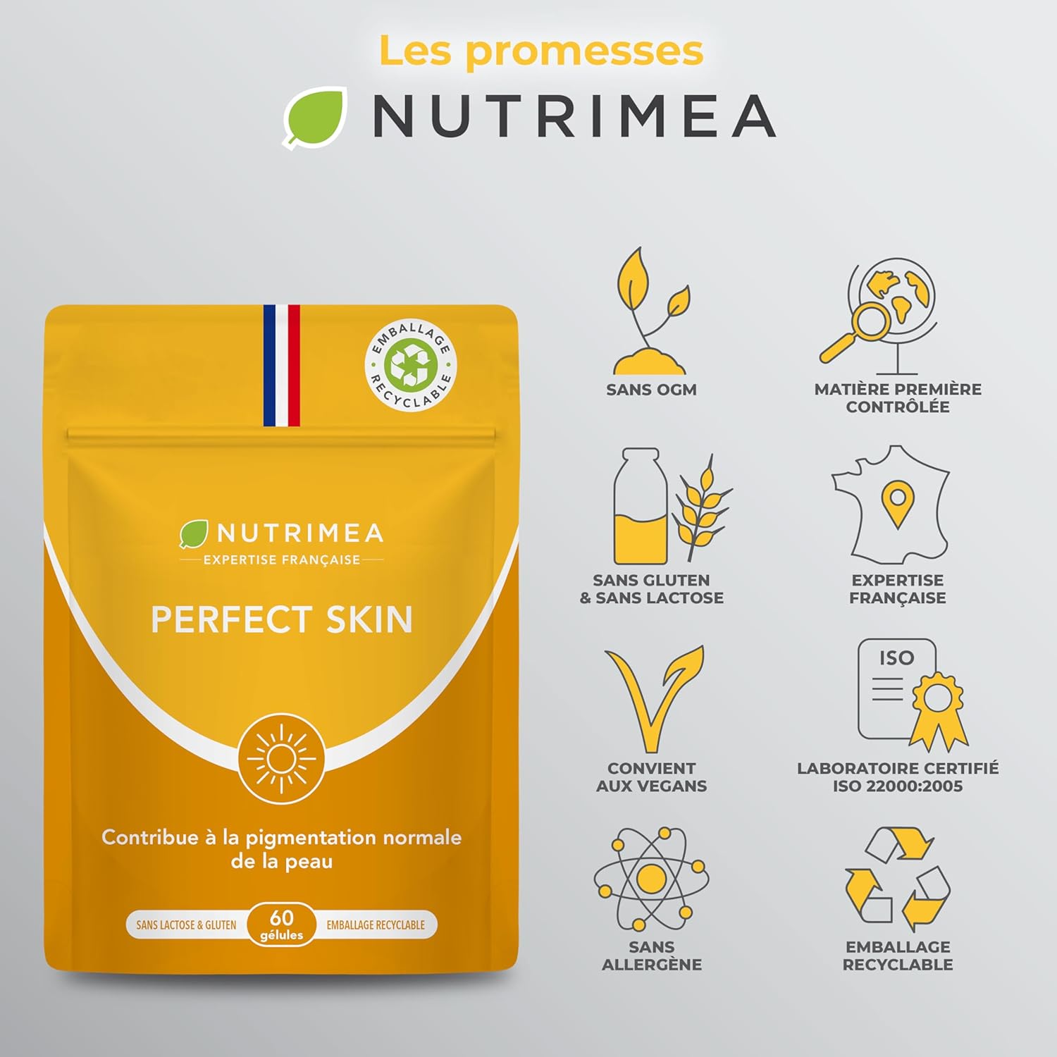 Thumbnail 6 de Nutrimea PERFECT SKIN – Préparateur et accélérateur de bronzage, 60 gélules vegan (β-carotène & bardane)