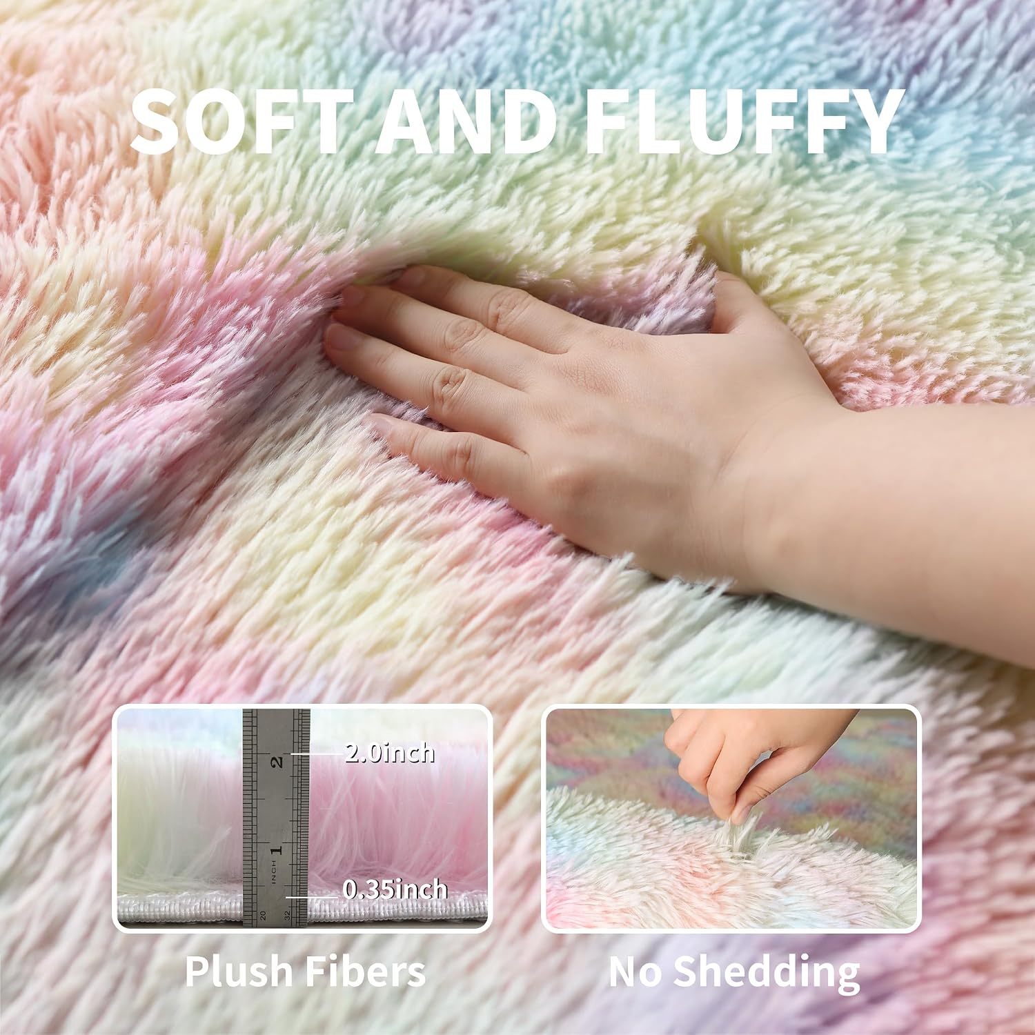 Thumbnail 2 de Fluffy 4x6 Area Rug for Girls Bedroom 🏠