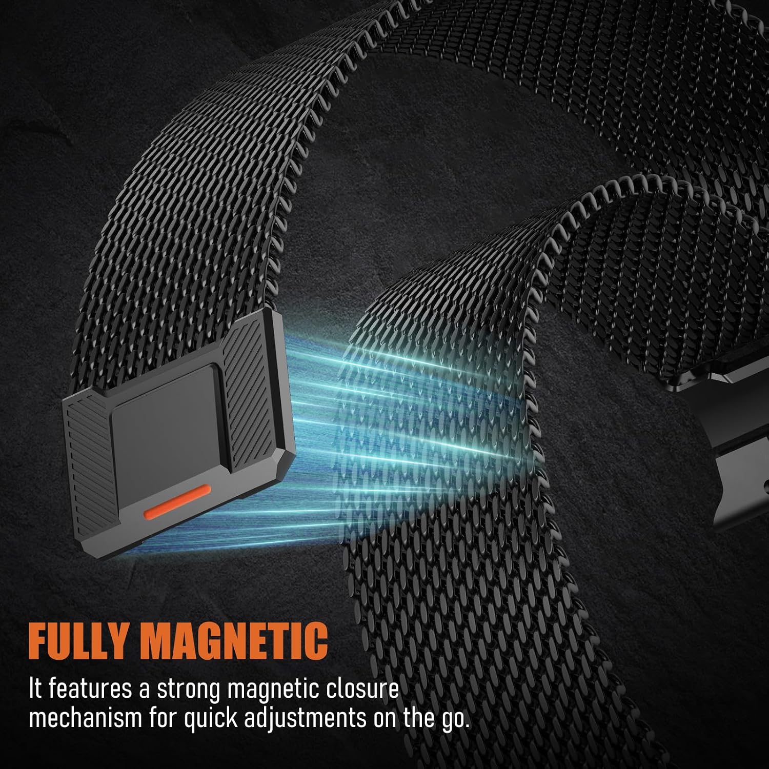 Detalle de Milanaise Magnetic Ersatzarmband für Apple Watch Ultra 3/2 – Edelstahl 24 mm Milanaise Loop mit Magnetverschluss