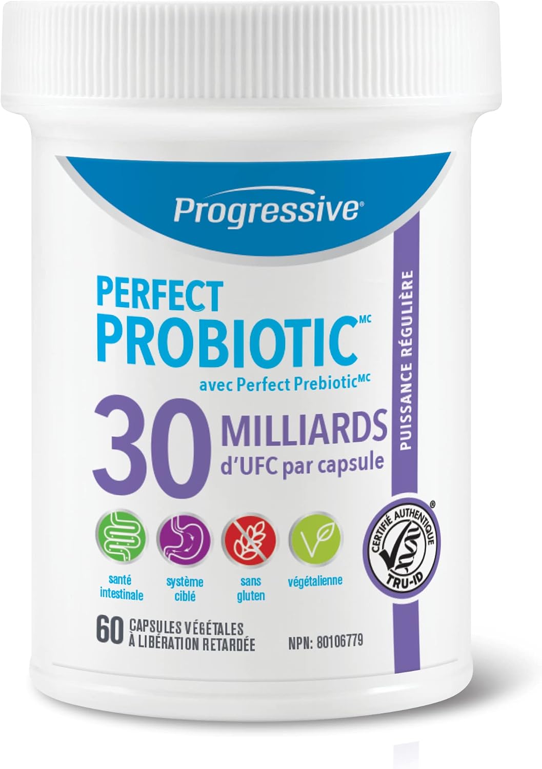 Detalle 2 de Progressive Perfect Probiotic 30 Billion CFU, 10 Strains, Prebiotic Blend, 60 Vegan Capsules