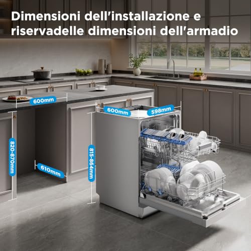 Thumbnail 7 de Midea MFD60S200X.1-IT: Lavastoviglie da 14 coperti, 8 programmi, Cascata di funzioni essenziali