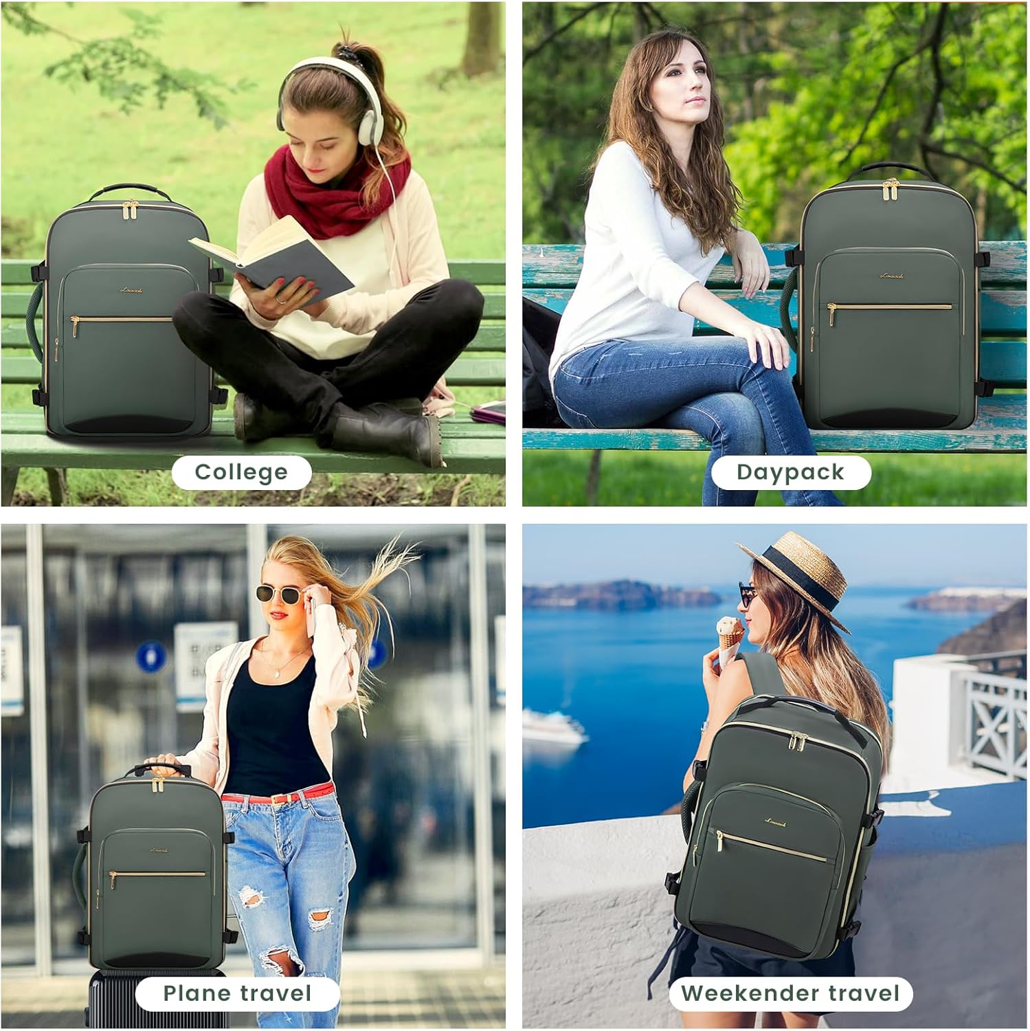Thumbnail 6 de LOVEVOOK Handgepäck-Rucksack Flugzeug 40L mit Laptopfach bis 17,3 Zoll