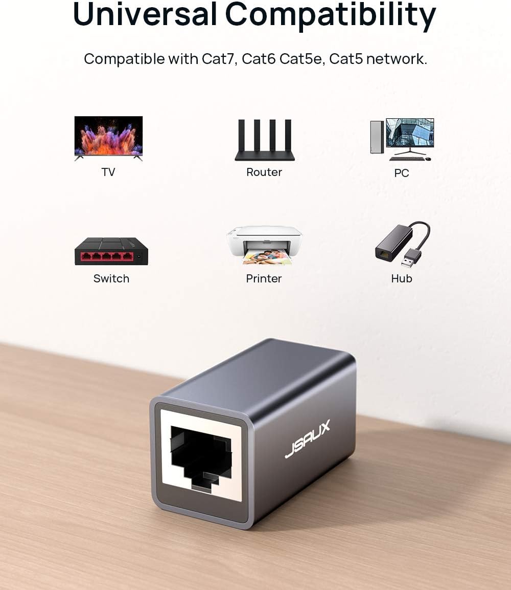 Thumbnail 5 de JSAUX Accoppiatore RJ45 (2 Pezzi) – Accoppiatore di Rete per Estendere Cavi LAN fino a 10 Gbit/s