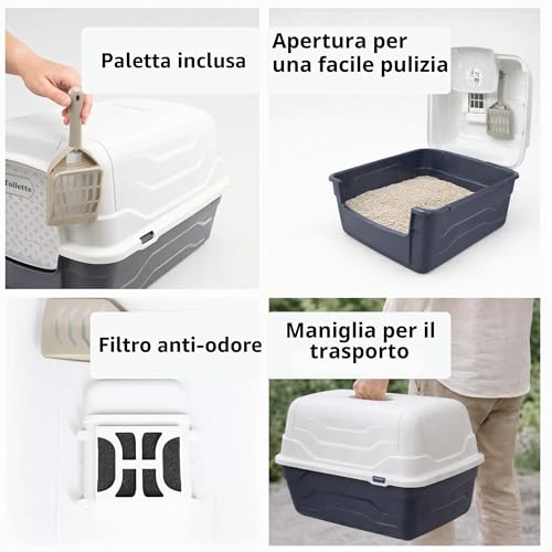 Detalle de Toilette per gatto Aimé Queen 905063: stile sobrio, funzionalità e odori controllati