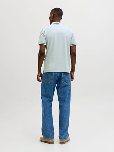 Detalle 2 de JACK & JONES Jjepaulos Polo SS Noos Azul Mineral (M) — polo de corte ajustado para estilo casual