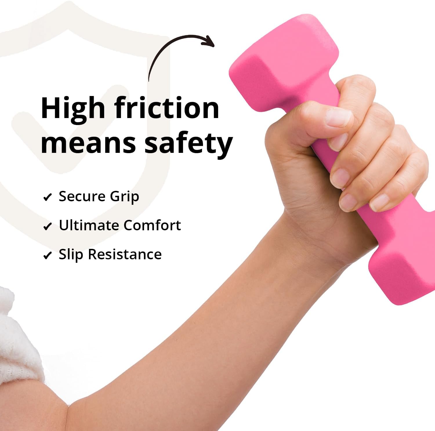 Detalle de Portzon Neoprene dumbbells 1 pair, Hex-Head Dumbbell Set with Non-Slip Grip