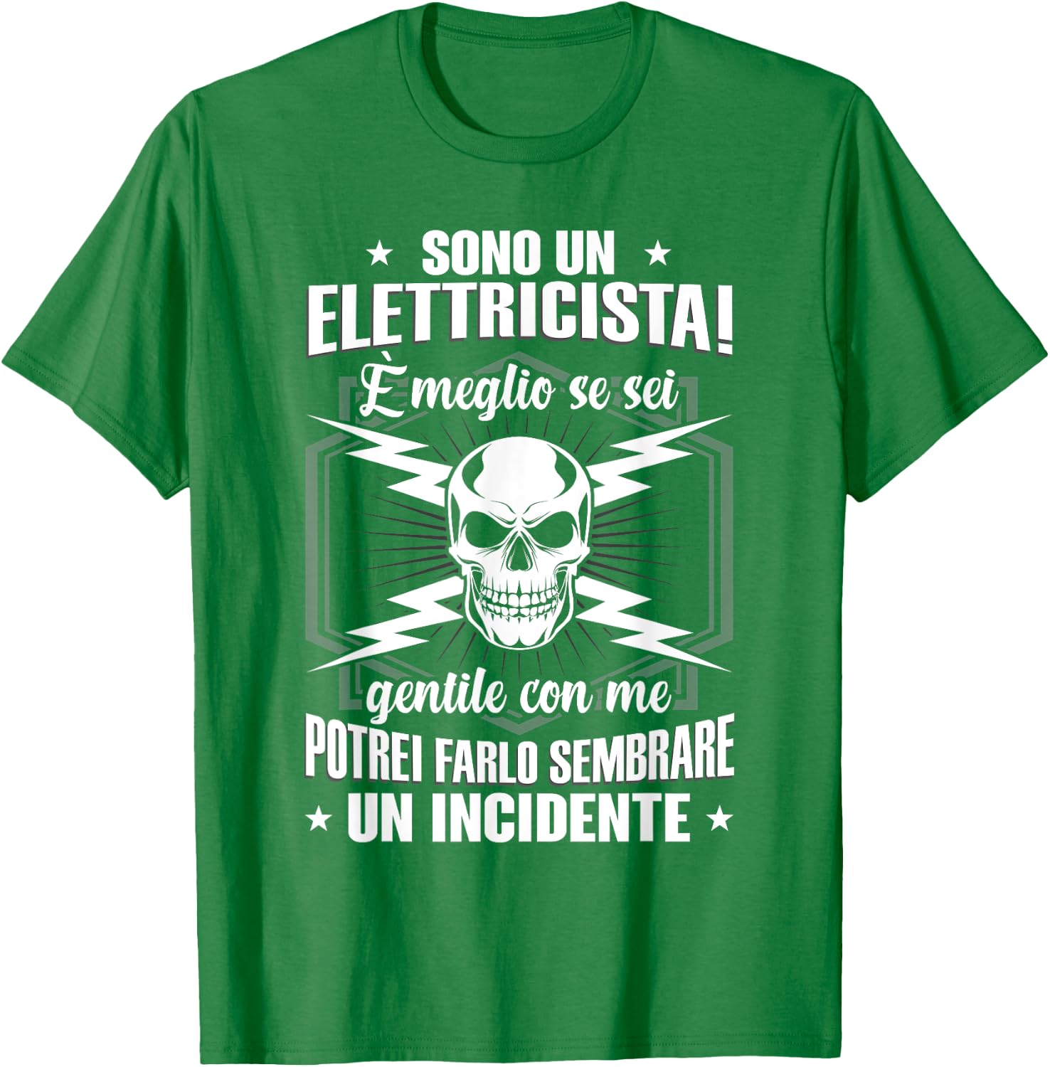 Detalle de Detto Sii Sempre Gentile maglietta elettricista