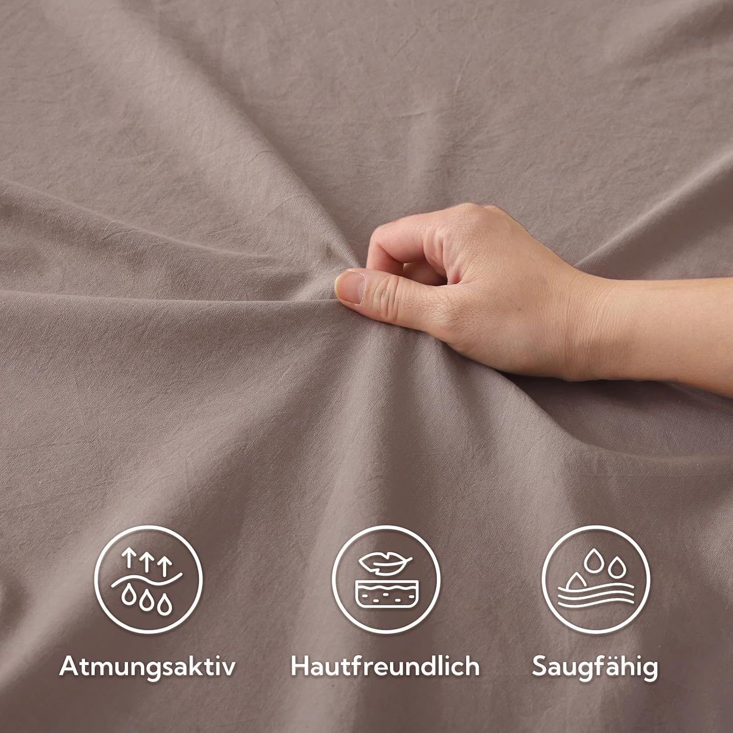 Thumbnail 4 de SOULFUL Spannbettlaken 160x200 cm – 100% gewaschene Baumwolle, atmungsaktiv, 30 cm Steghöhe, Öko-Tex 100 zertifiziert
