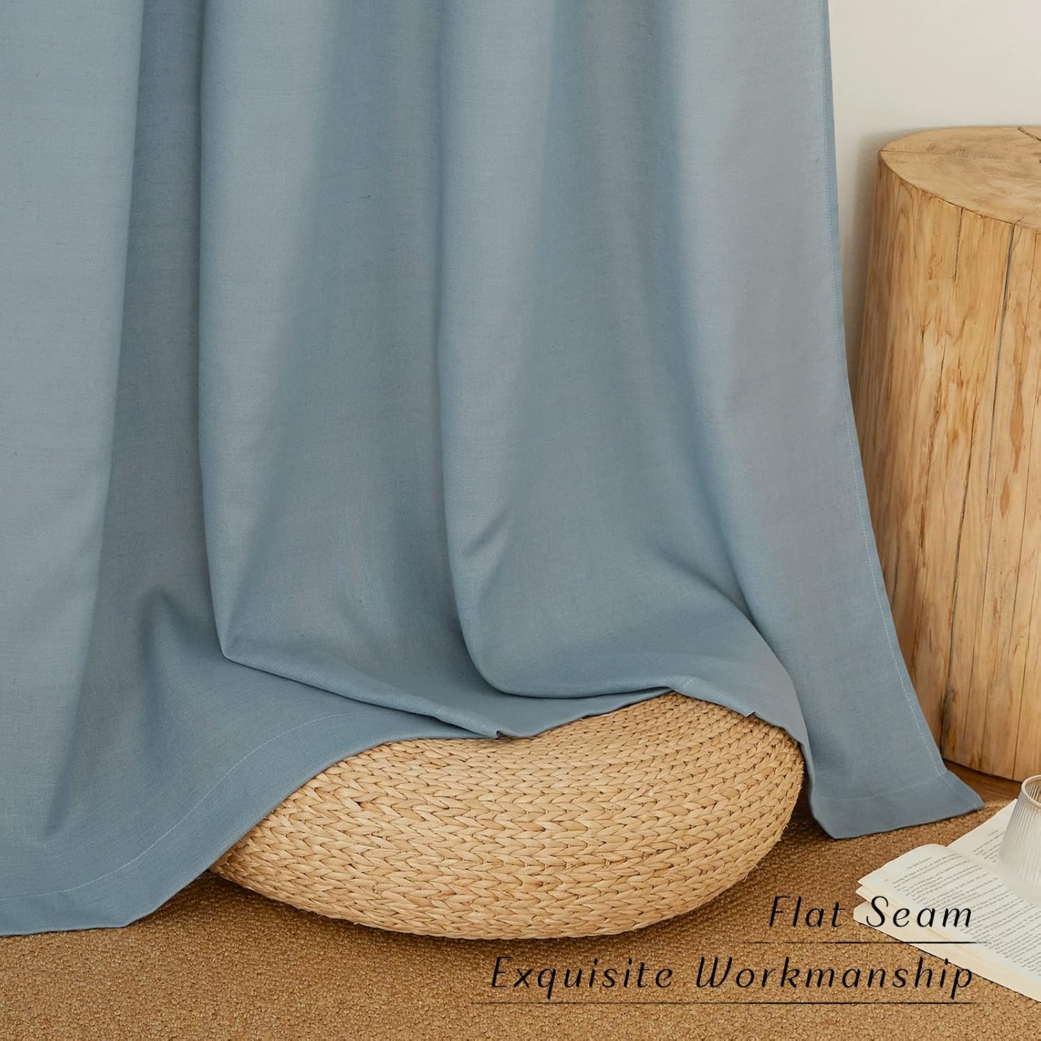 Thumbnail 1 de NICETOWN Linen Flax 92" Semi Sheer Curtains 🪟