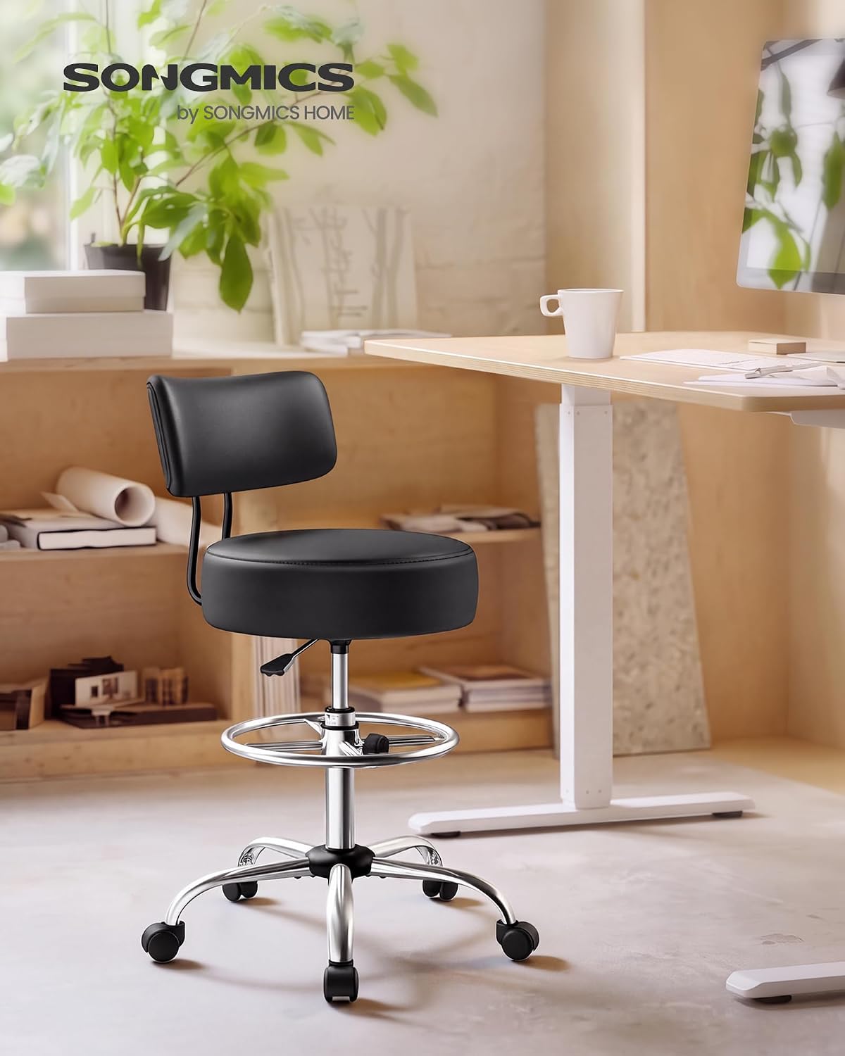 Detalle de SONGMICS Drafting Chair in PU Leather