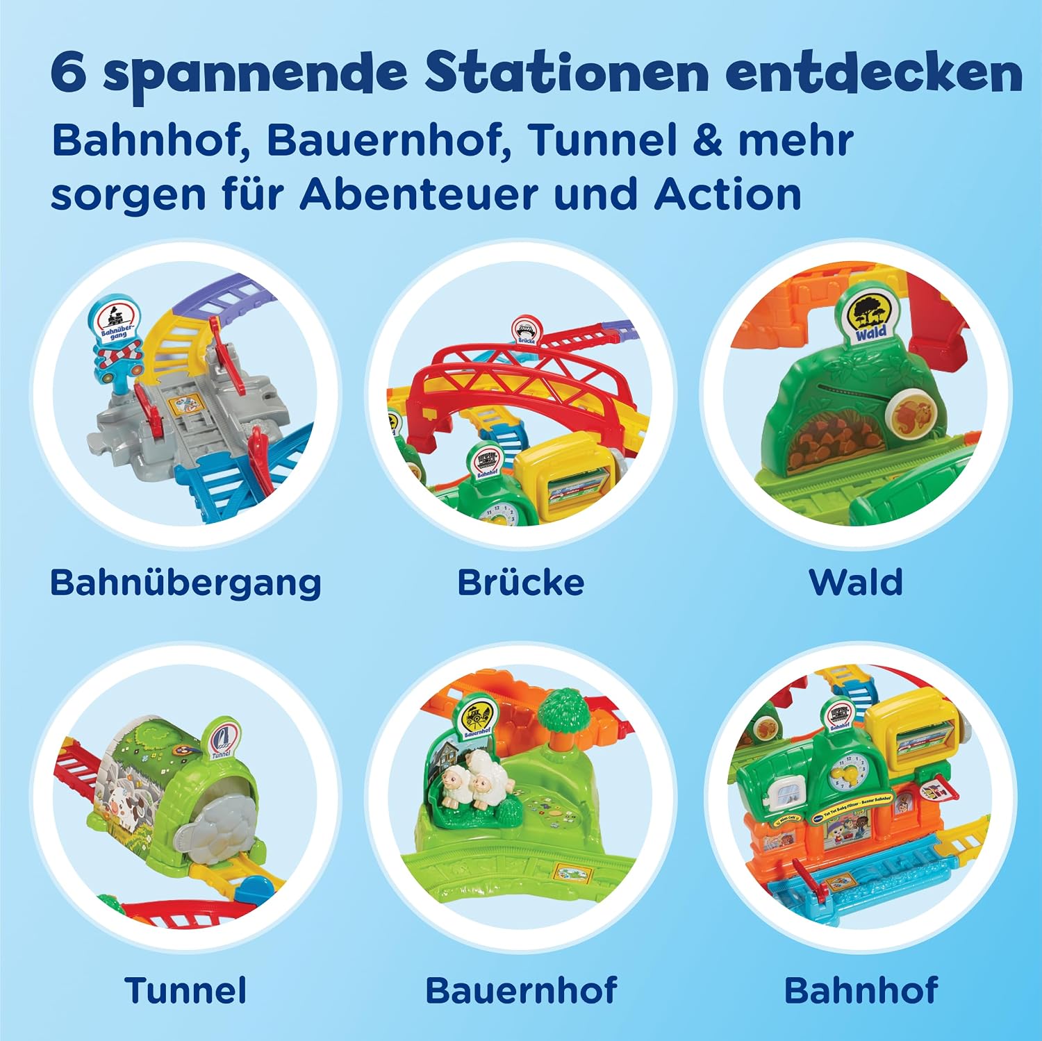 Thumbnail 2 de VTech TUT TUT Baby Flitzer Bunter Bahnhof Zug Spielset