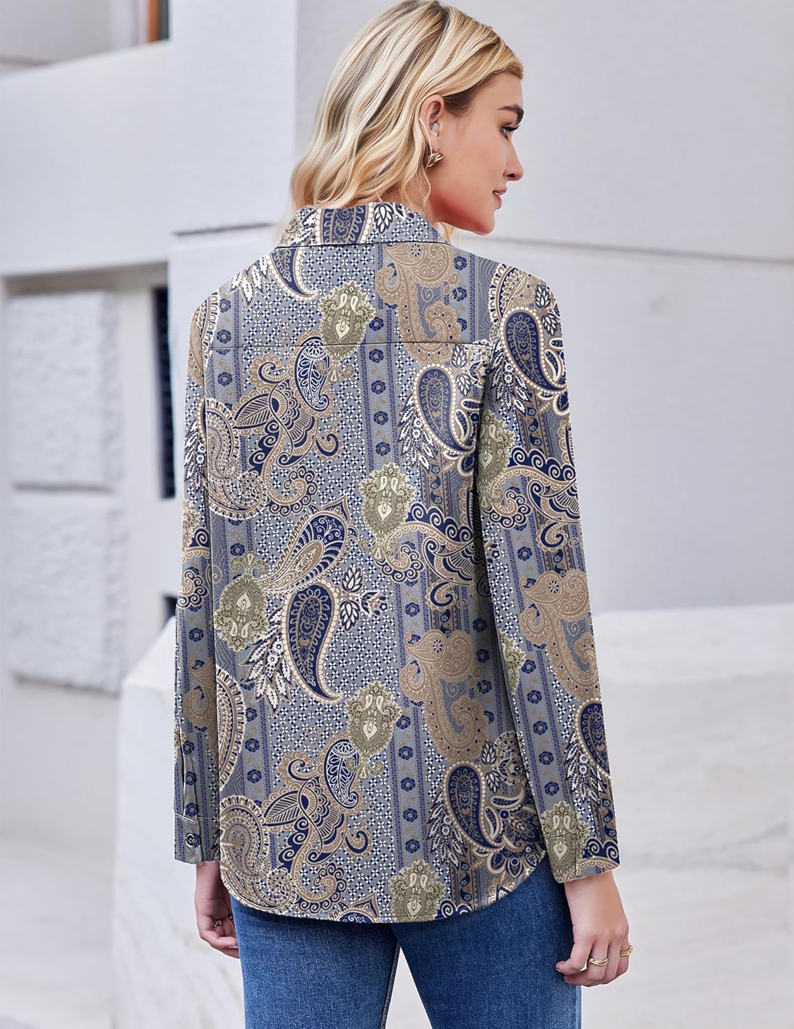 Thumbnail 5 de ZEAGOO Women's Button Down Shirt with Long Sleeves — Floral Prints for Everyday Workwear