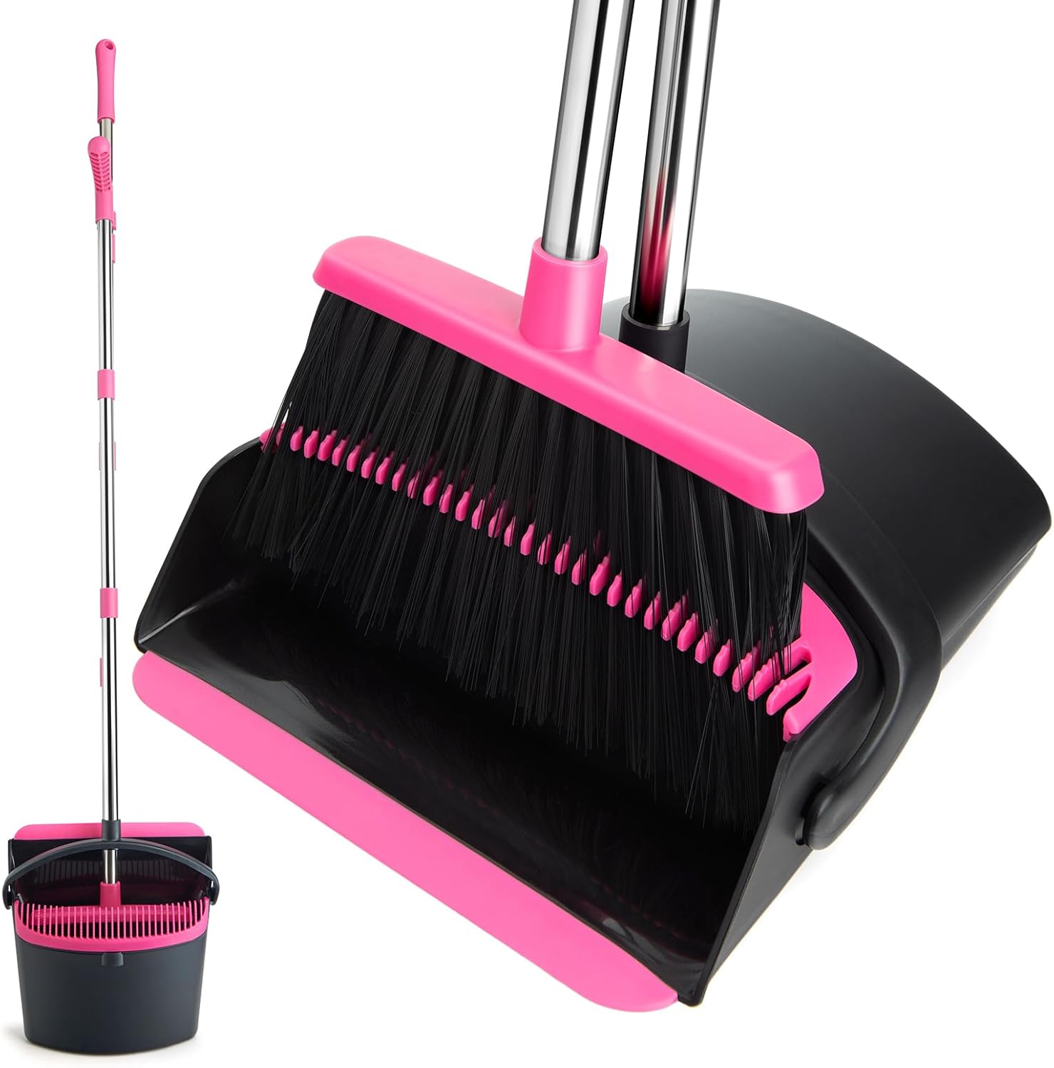 XXFLOWER Dustpan and Brush Set Long Handled 51.2in