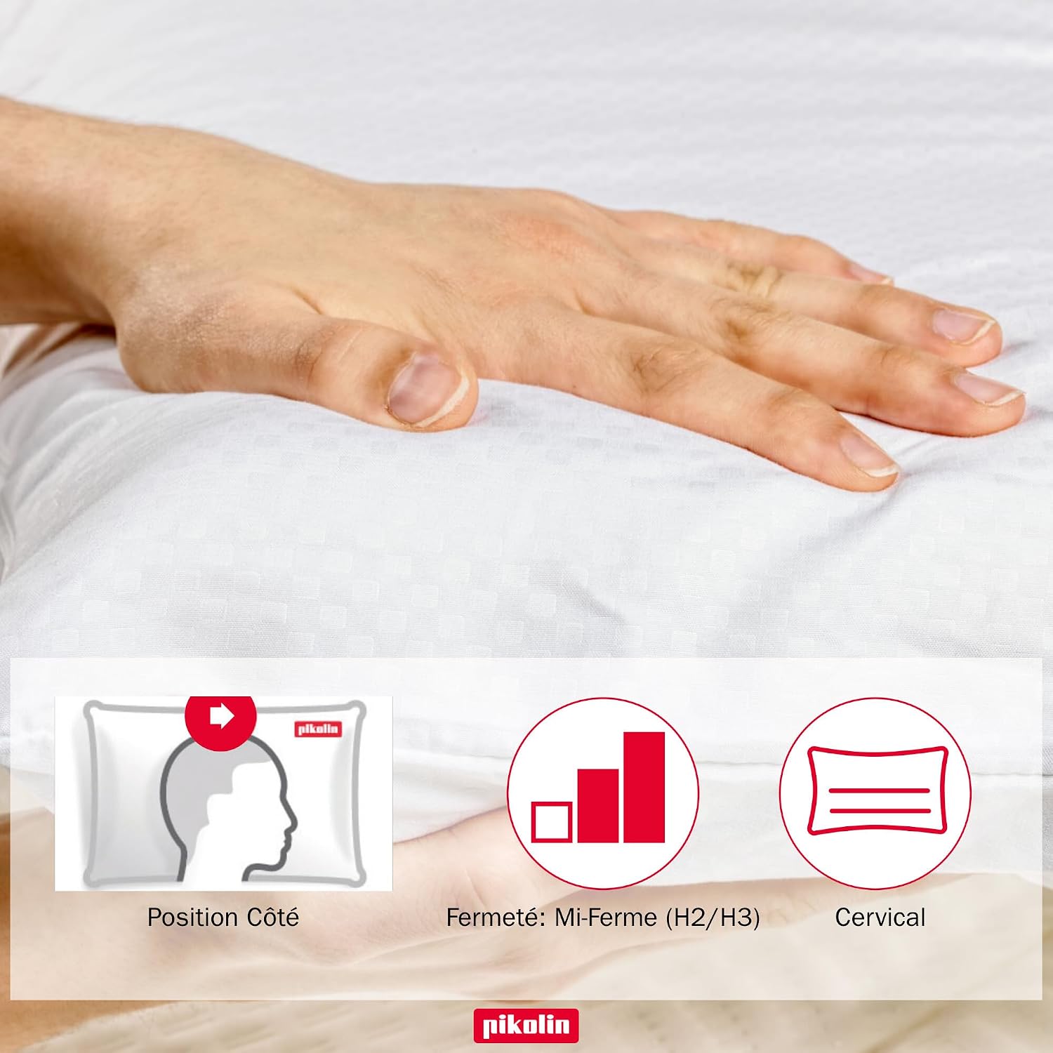 Thumbnail 2 de PIKOLIN Lot de 2 Oreillers à Mémoire de Forme 60 cm – Qualité Hôtel, Fermeté Moyenne et Adaptabilité Cervicale