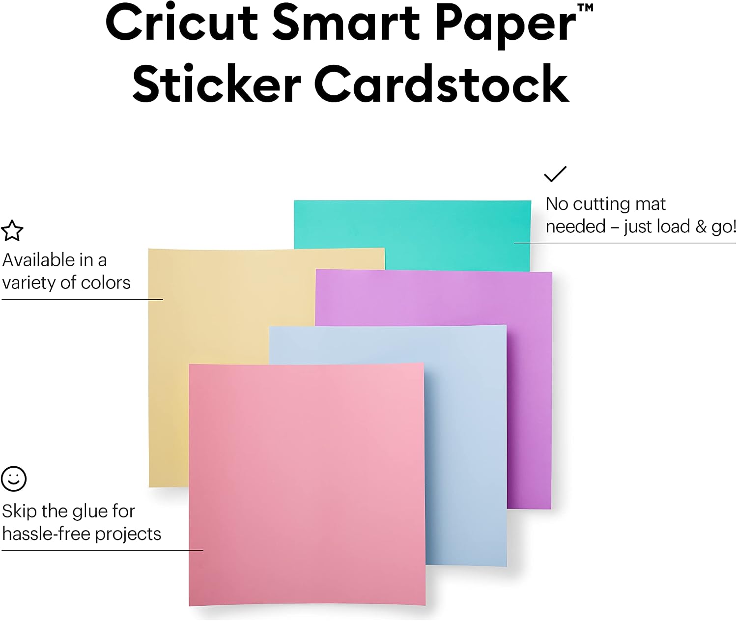 Detalle de Cricut Smart Paper Sticker Cardstock (Pastels) – 10 sheets, 33cm x 33cm