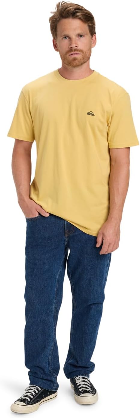 Detalle de Quiksilver Basic SS Tee Young T-Shirt Uomo – Pacco da 1, cotone 160 g/m², stile casual