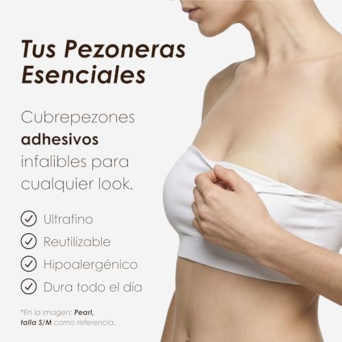 Detalle de NEATS Pezoneras Pearl (8 cm): Sujetador Adhesivo Hipoalergénico de Silicona Reutilizable