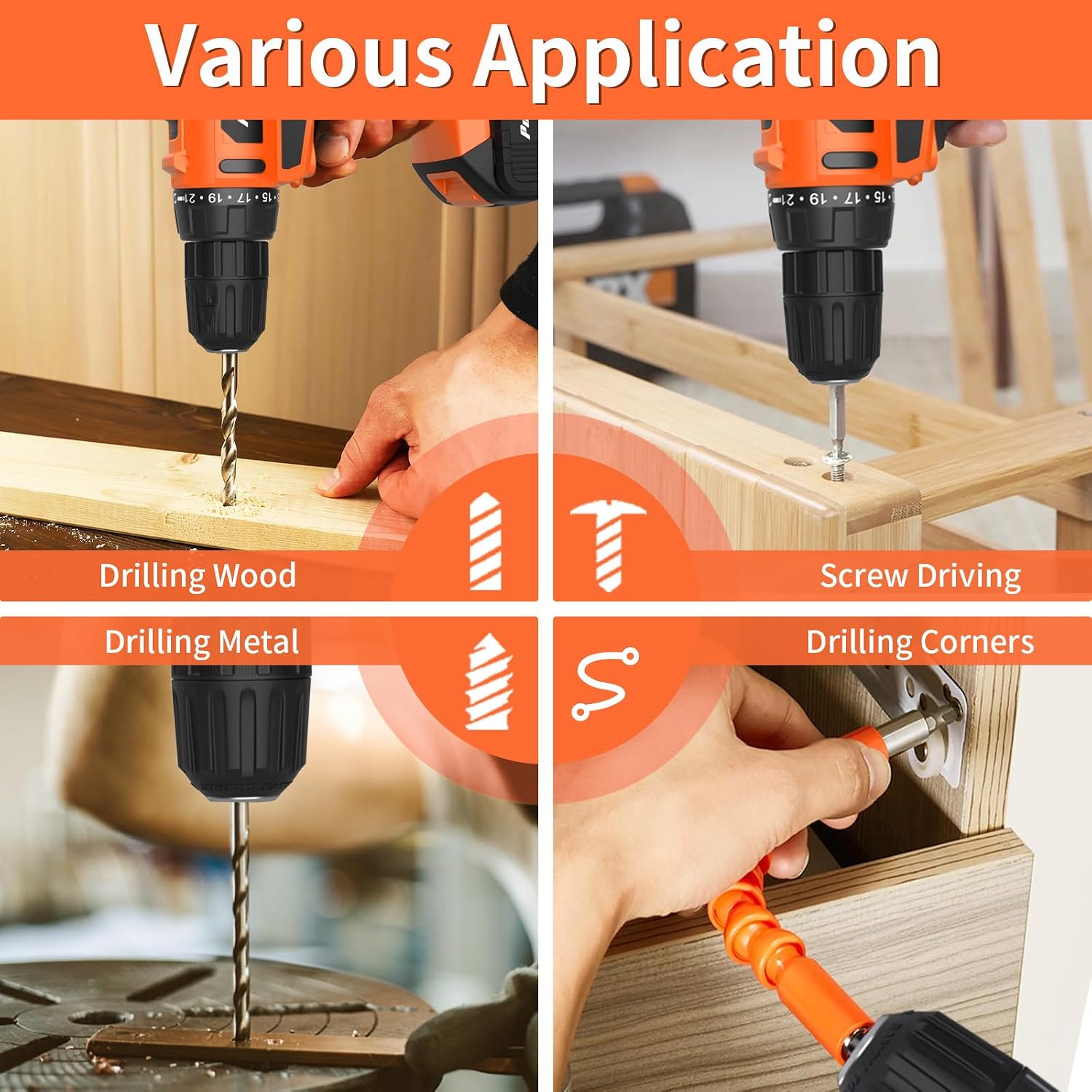 Thumbnail 6 de PULITUO 20V Cordless Drill/Driver, 30 Nm, 21+1 Torque Settings, 3/8-inch Chuck