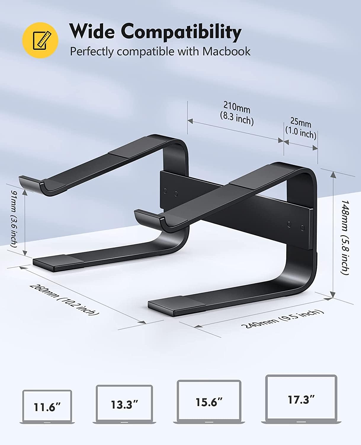Detalle de Soqool Laptop Ständer Ergonomisch 15,2 cm