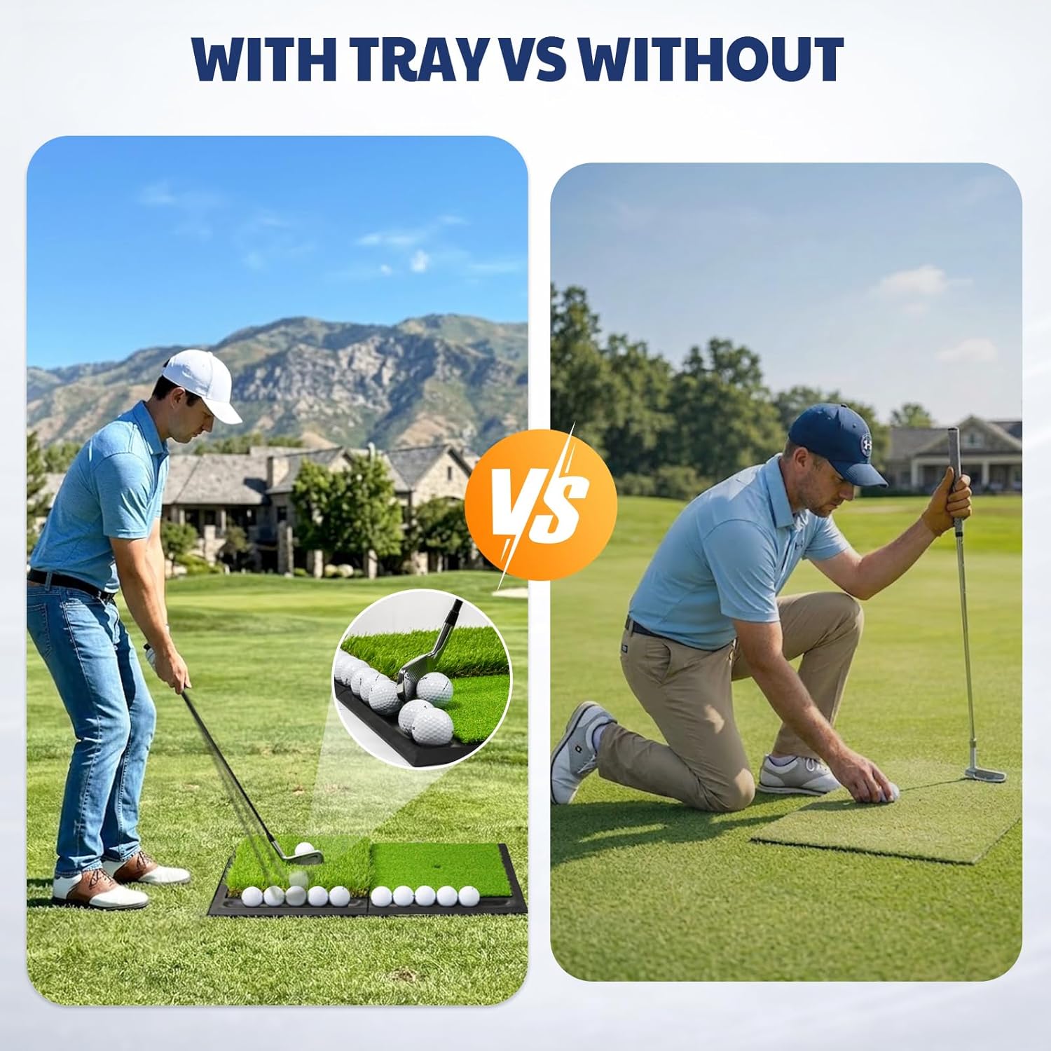Thumbnail 4 de JAYA Golf Hitting Mat with Ball Tray – Dual-Turf Practice Surface with Heavy Rubber Base