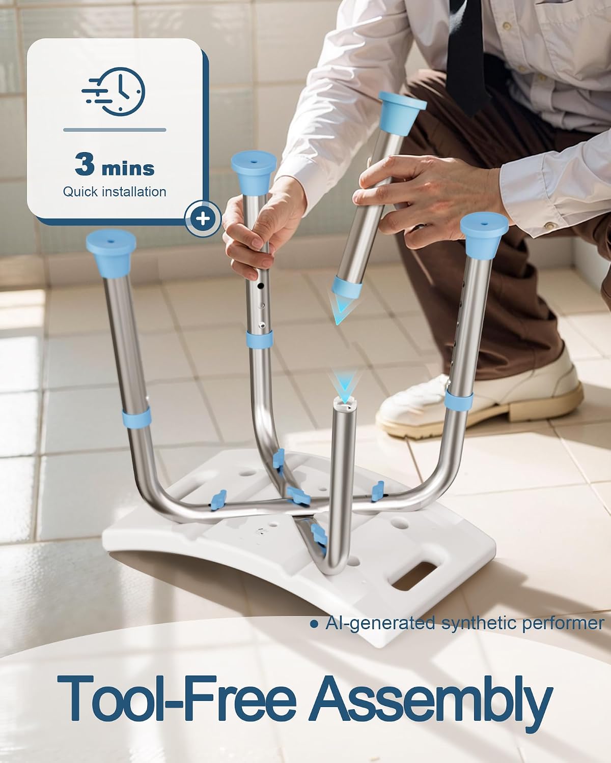 Thumbnail 5 de HOMLAND shower chair 181 kg adjustable