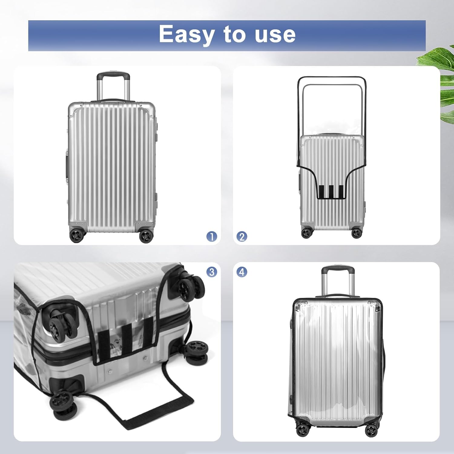 Thumbnail 2 de Aomiduo 2er-Set Kofferschutzhüllen transparent (PVC) für 22 Zoll