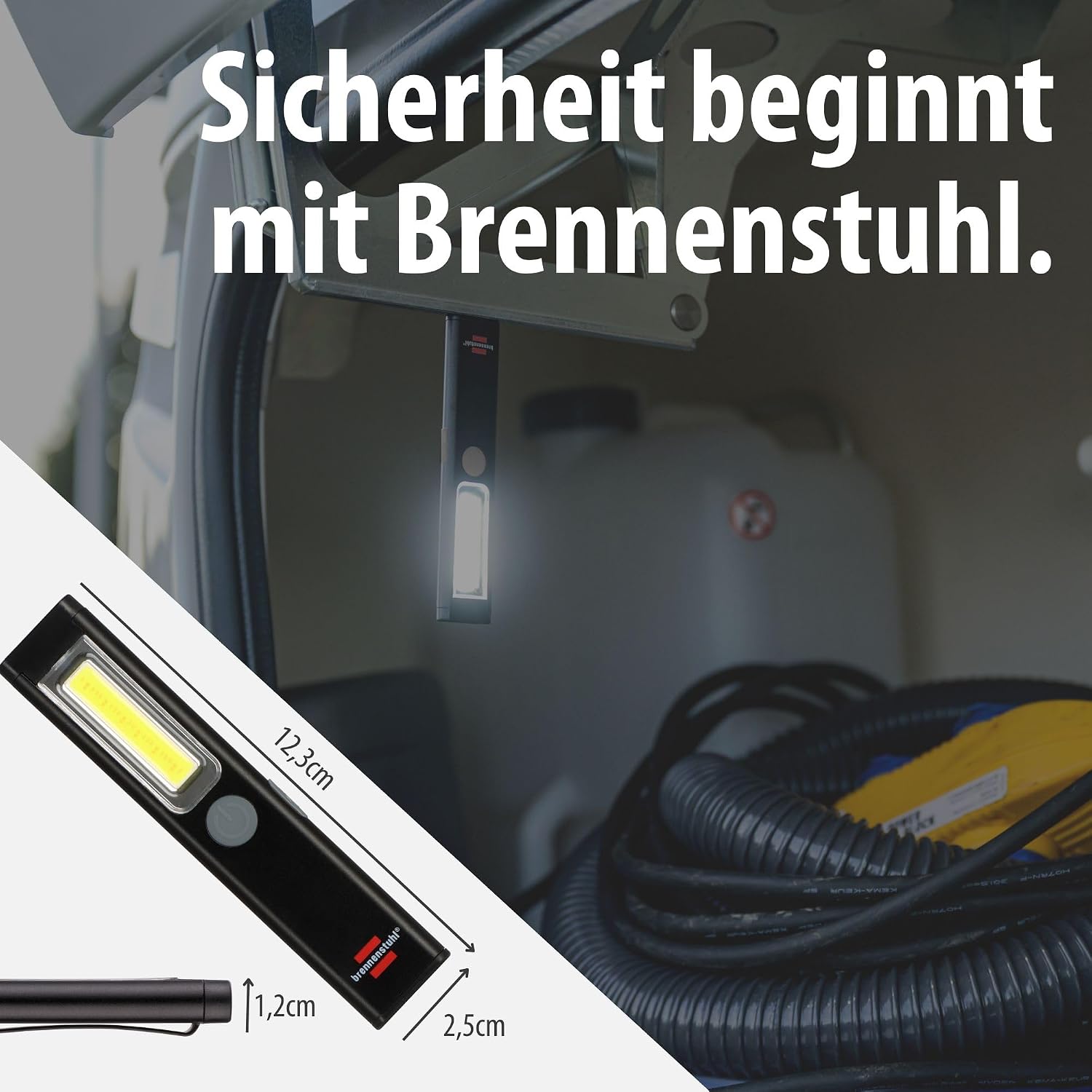 Detalle de Brennenstuhl LED Akku Handleuchte PL 200 AC/LED Taschenlampe – 200 lm