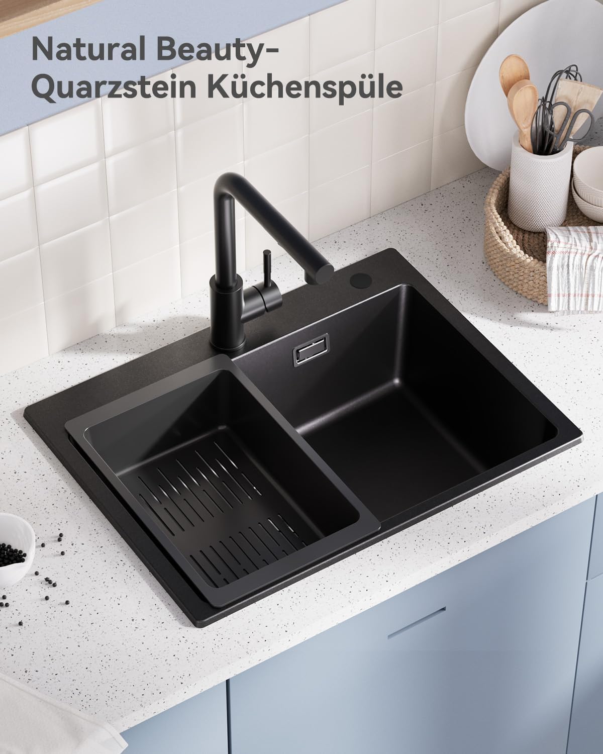Thumbnail 5 de Sofetiy Spülbecken Granit 60x45cm Schwarz