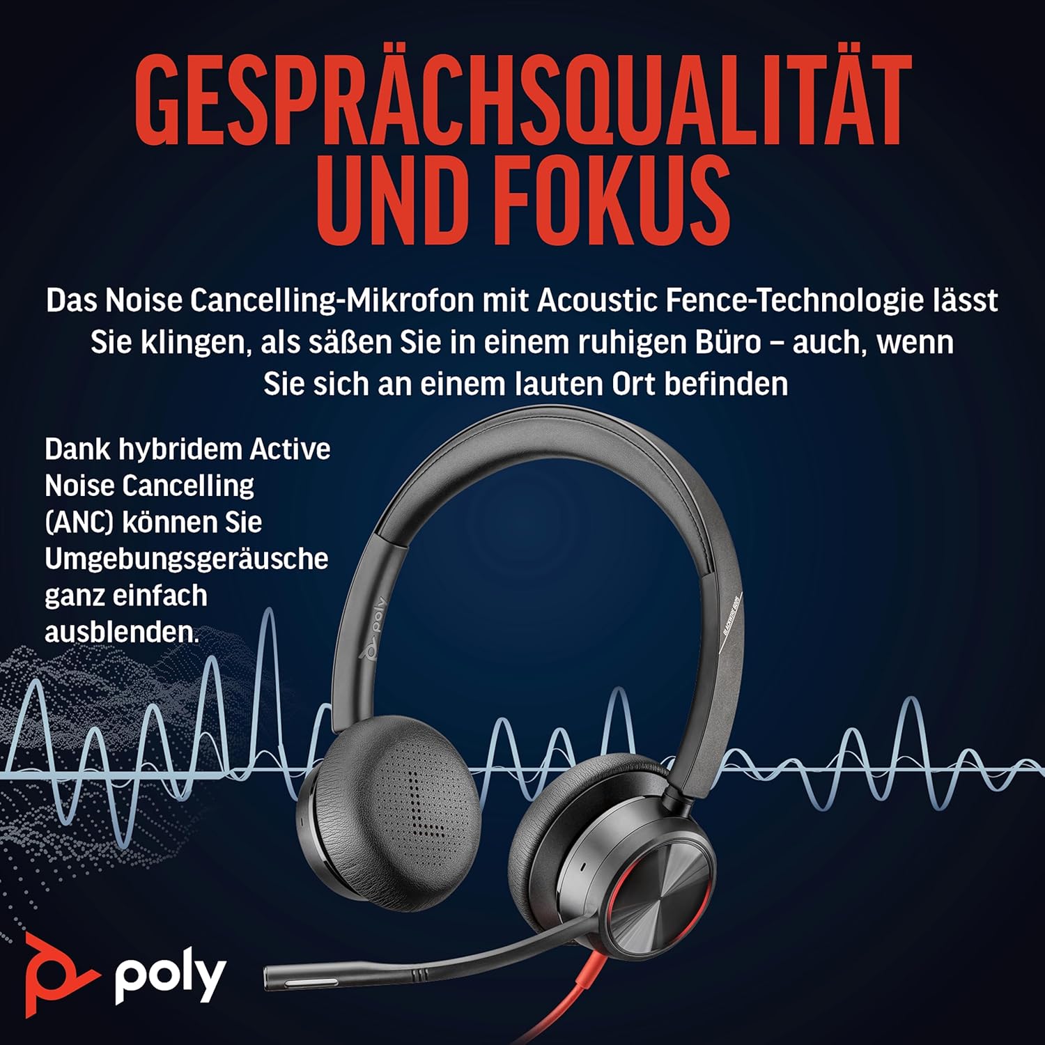 Thumbnail 2 de Poly Headset Blackwire C8225 mit USB-A/C – hybrides Active Noise Cancelling für konzentriertes Arbeiten