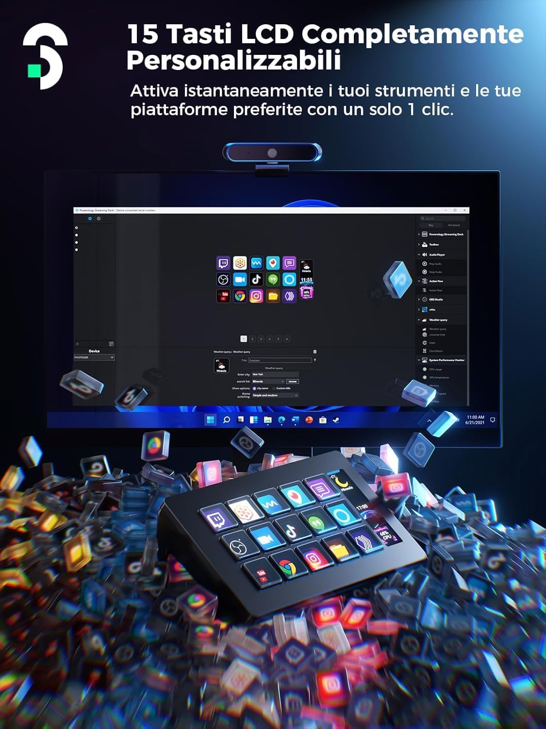 Thumbnail 2 de SOOMFON Stream Controller Deck V.2024 con 15 pulsanti LCD personalizzabili