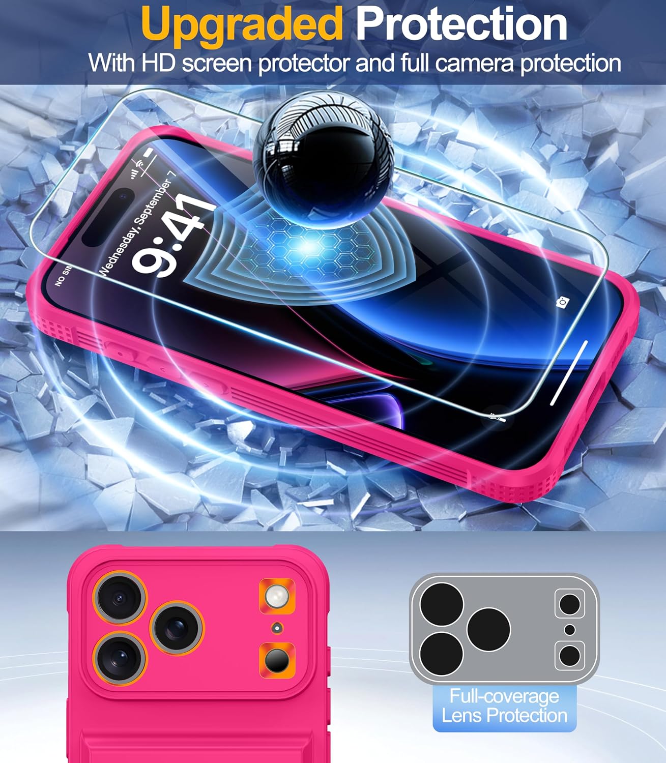 Thumbnail 4 de Oterkin for iPhone 17 Pro Max Case Wallet with Built‑in Card Holder, RFID Blocking, 9H Screen Protector and Full Camera Protection