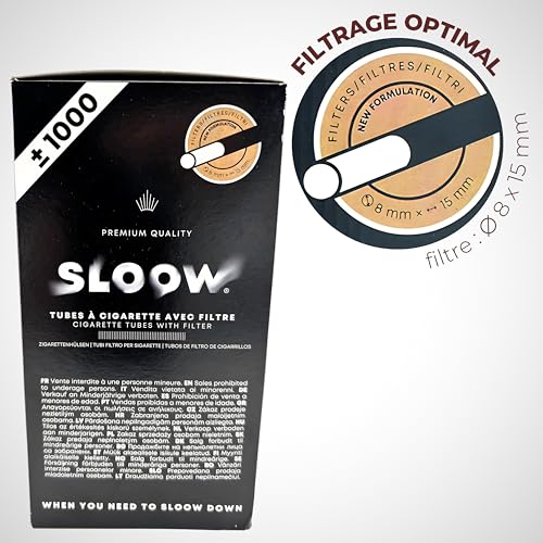 Detalle 2 de SLOOW Boîte de 1000 Tubes à Cigarettes — Qualité Premium et Compatibilité Universelle