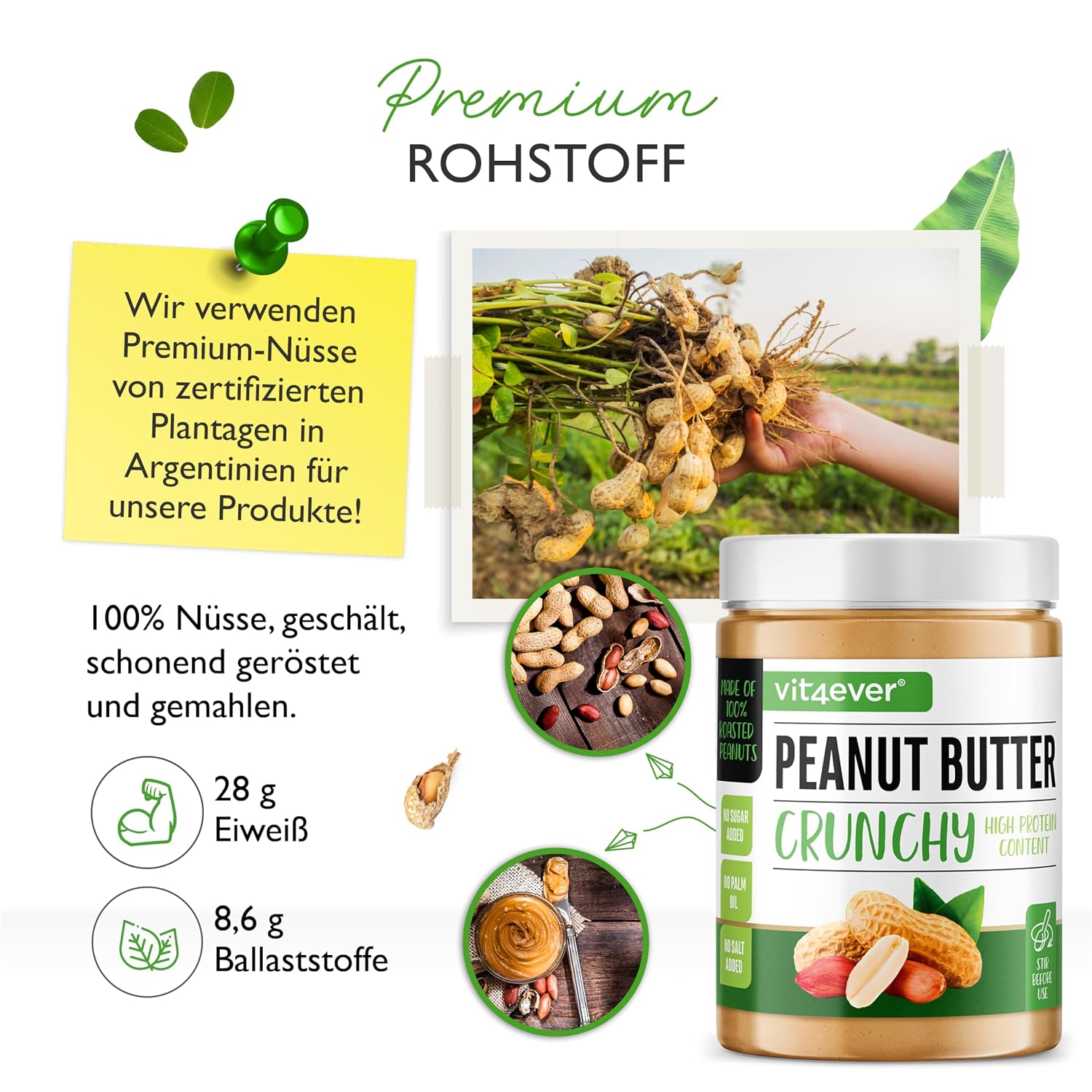 Thumbnail 2 de Erdnussbutter Crunchy 1kg natürliches Peanut Butter ohne Zusätze