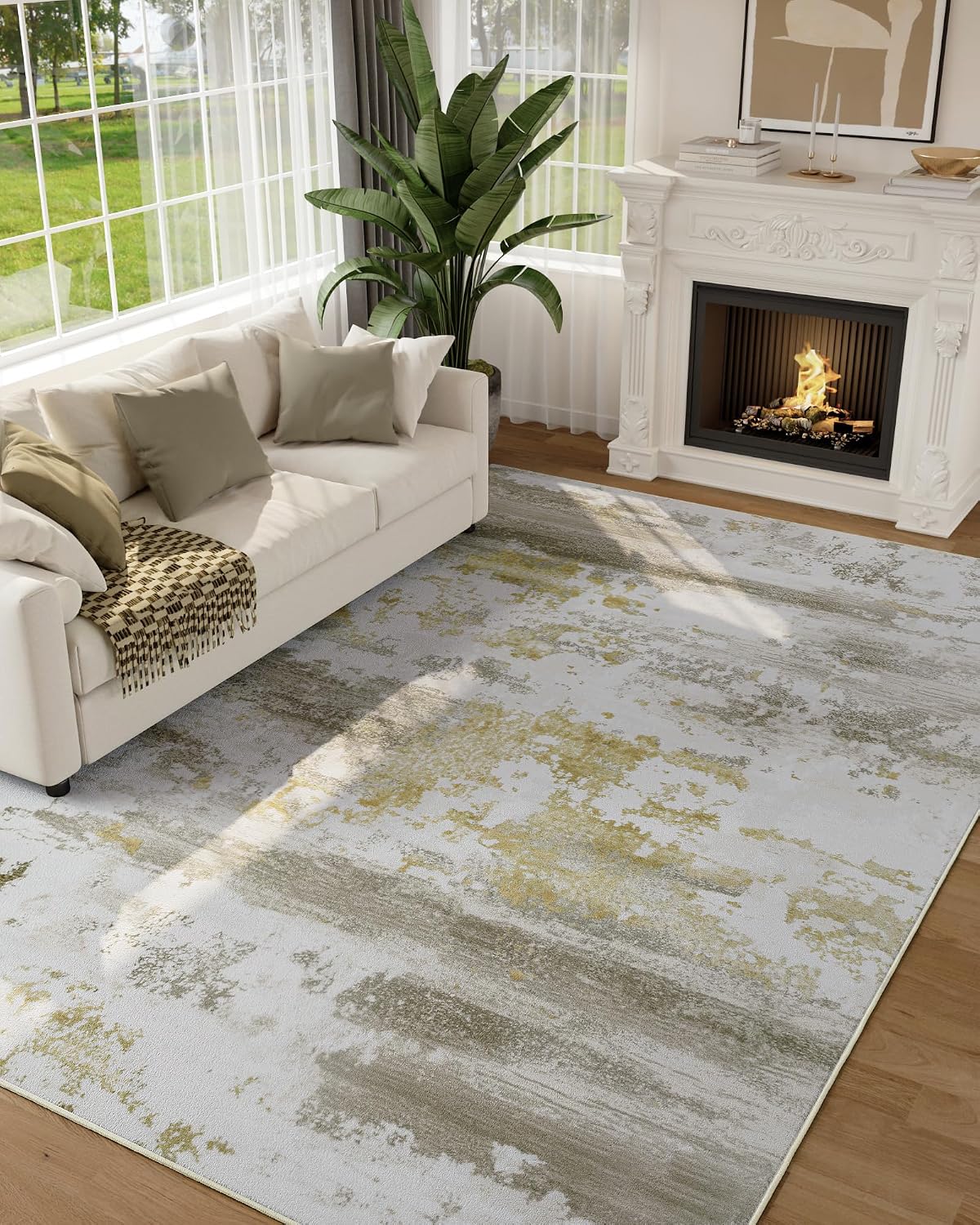 Thumbnail 6 de Kelarea 6x9 Washable Area Rug — Modern Beige