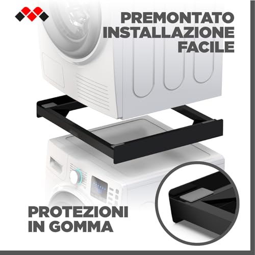 Detalle de Meliconi Torre Noir: Kit di Sovrapposizione Lavatrice e Asciugatrice