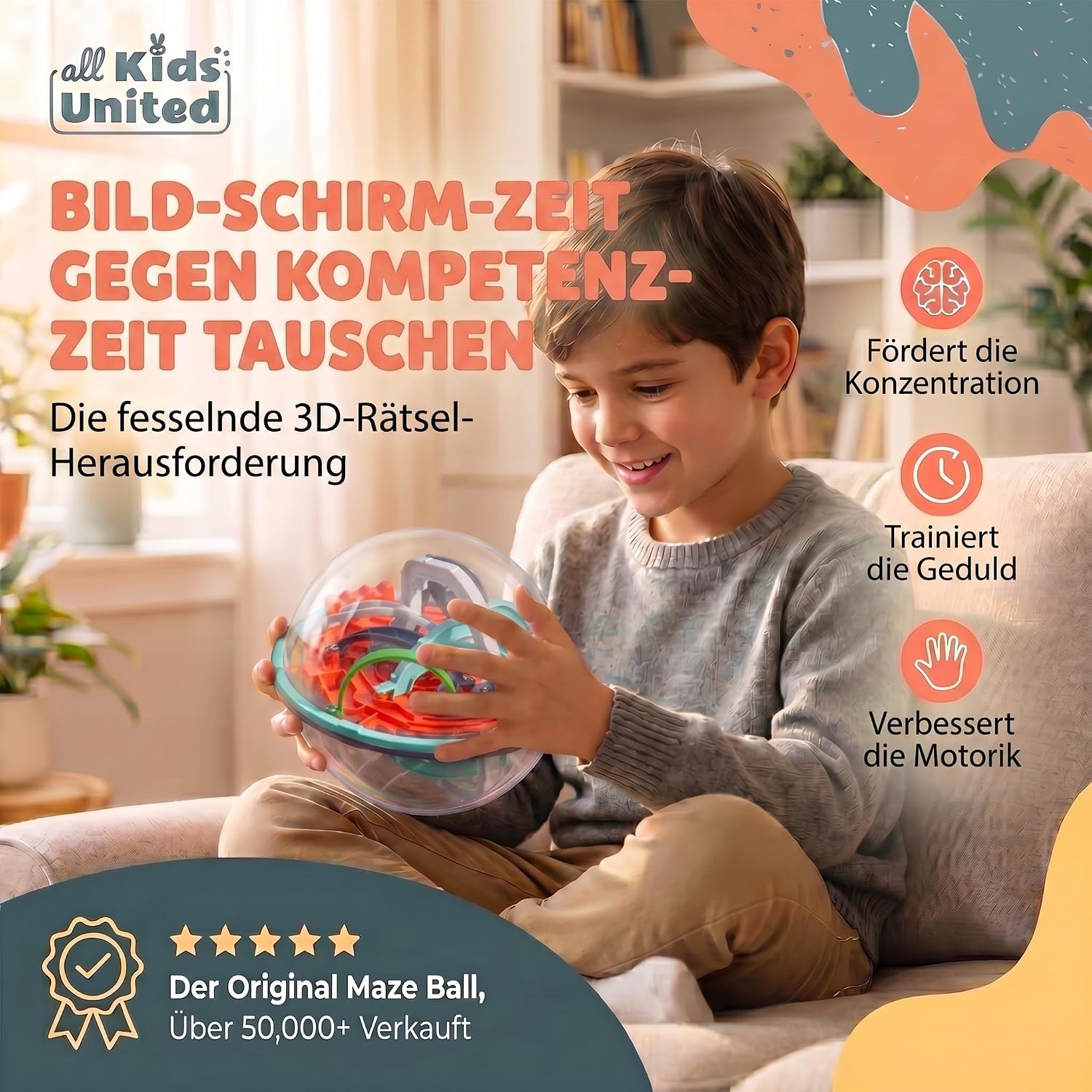 Detalle de 3D Kugellabyrinth – Kugelspiel Magic Maze Kugel-Labyrinth Puzzle Ball (14 cm) – Beginner