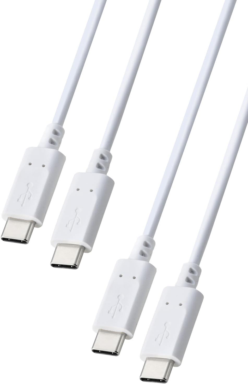 Detalle de エレコム MPA-CCECTW20WH USB Type-Cケーブル 2本セット 2m・60W・ホワイト