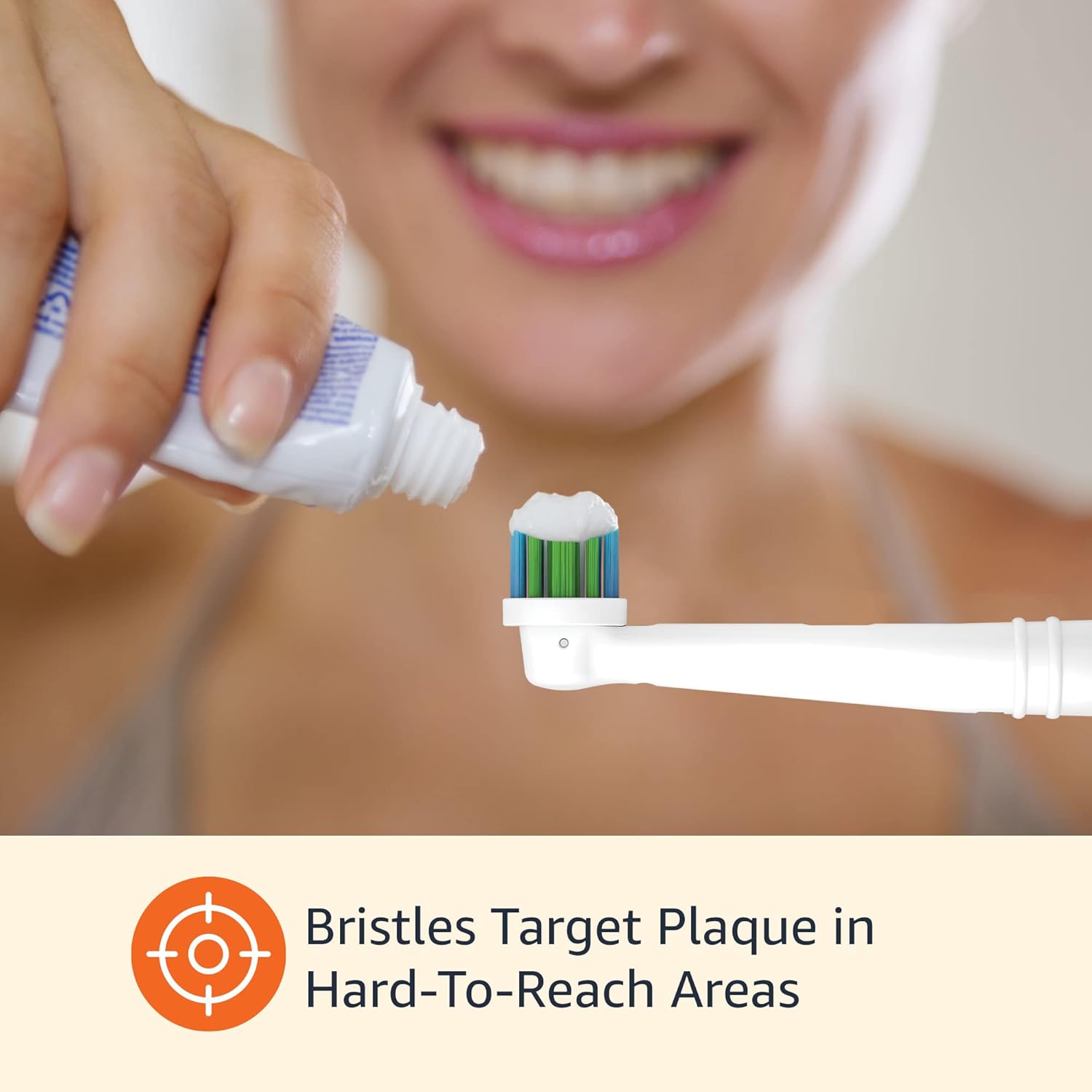 Detalle de Amazon Basics Electric Toothbrush Replacement Heads (Compatible with Most Oral-B), White, 3 Count