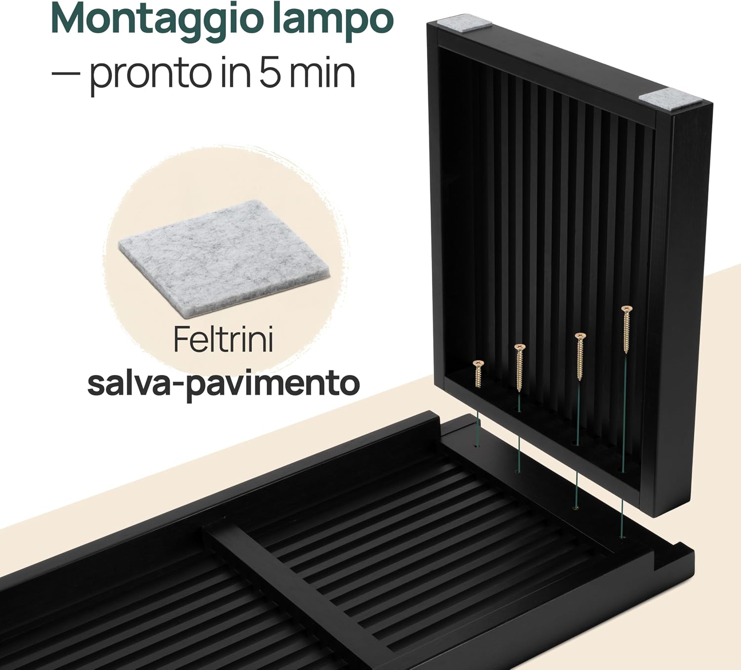 Detalle 2 de BAM BOO BOX Panca in bambù nero 90 x 33 x 43 cm