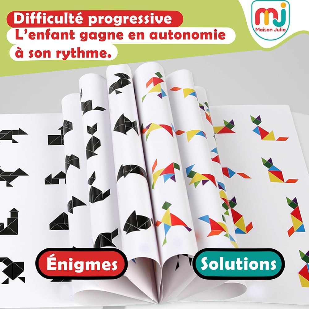Detalle 2 de Maison Julia Tangram Enfant Magnétique 7 pièces 🧩