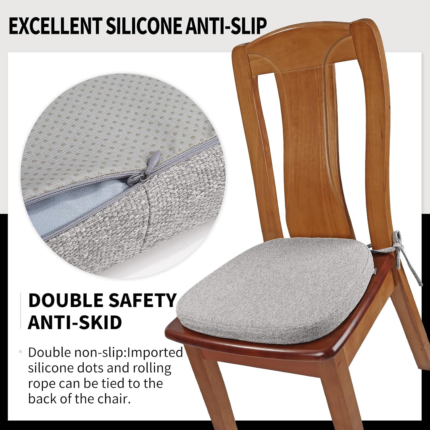Detalle 2 de SINOSSO Memory Foam Chair Cushions, Set of 4